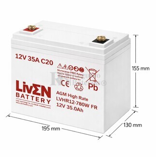 Bater�a 12 Voltios 35 Amperios LVHR12-780W | Liven Battery
